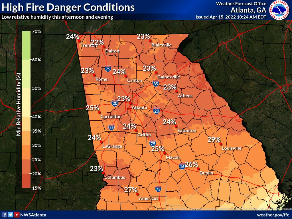 High fire danger conditions are expected this afternoon and evening ...