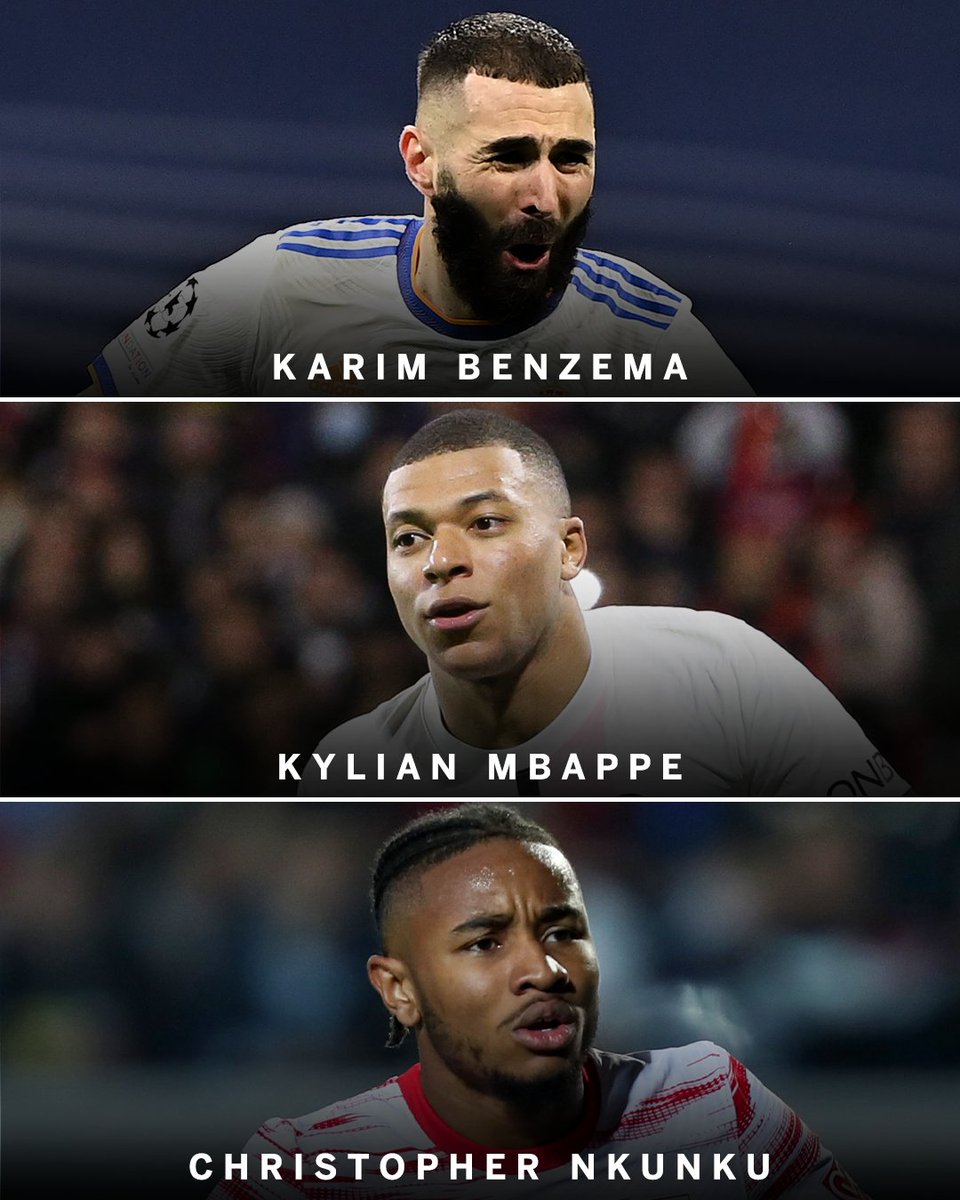 ESPNFC's tweet photo. Benzema, Mbappe and Nkunku have each scored at least 30 goals in all competitions 🇫🇷 

A defender's worst nightmare in Qatar 😬 https://t.co/zYxDTDMDAk