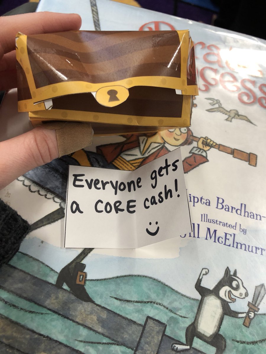 EllieFater's tweet photo. Finally, we went on a treasure hunt! All of the clues contained “ar” words. The treasure we found said that each student earned a CORE cash! #PBIS https://t.co/SoqunTVeUr