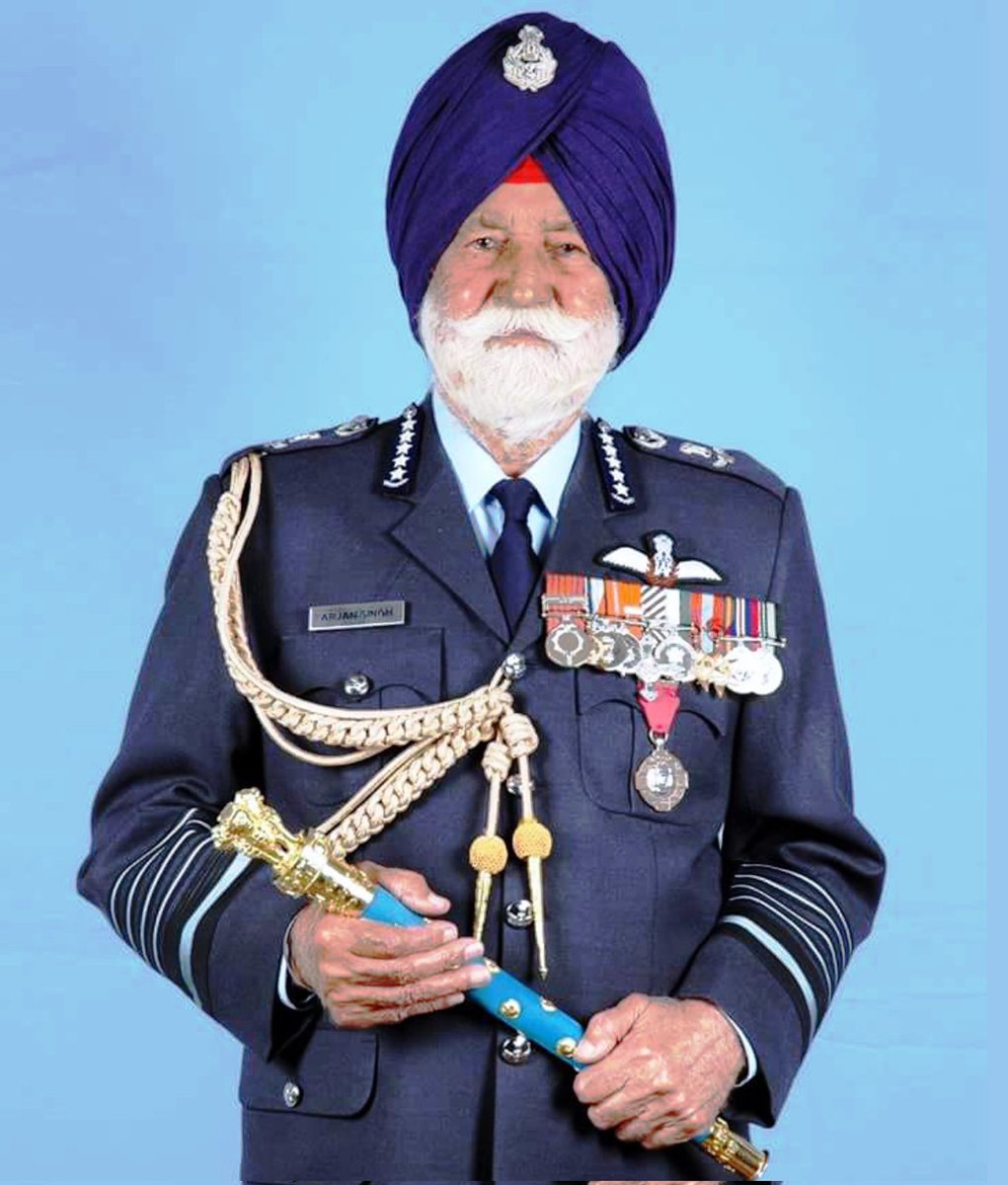 Today, we pays tribute to Marshal of the Air Force Arjan Singh, DFC on his 103rd birth anniversary.

#HonourAndRemember <a href="/atahasnain53/">Syed Ata Hasnain</a>