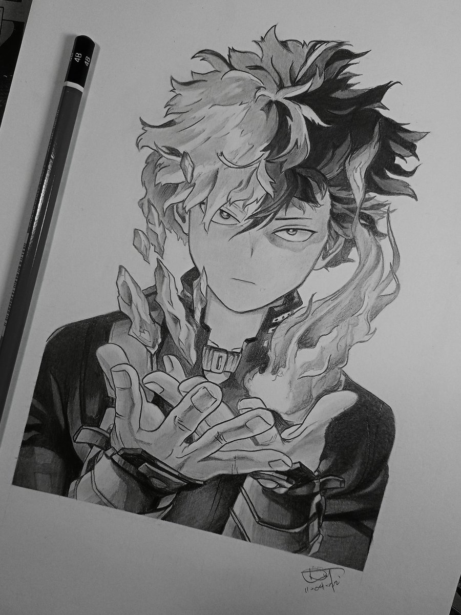dayyyon's tweet image. shoto todoroki ❄️🔥

graphite pencil and a4 vellum board
#openforcomms #shoto #Todoroki #mha #BokuNoHeroAcademia