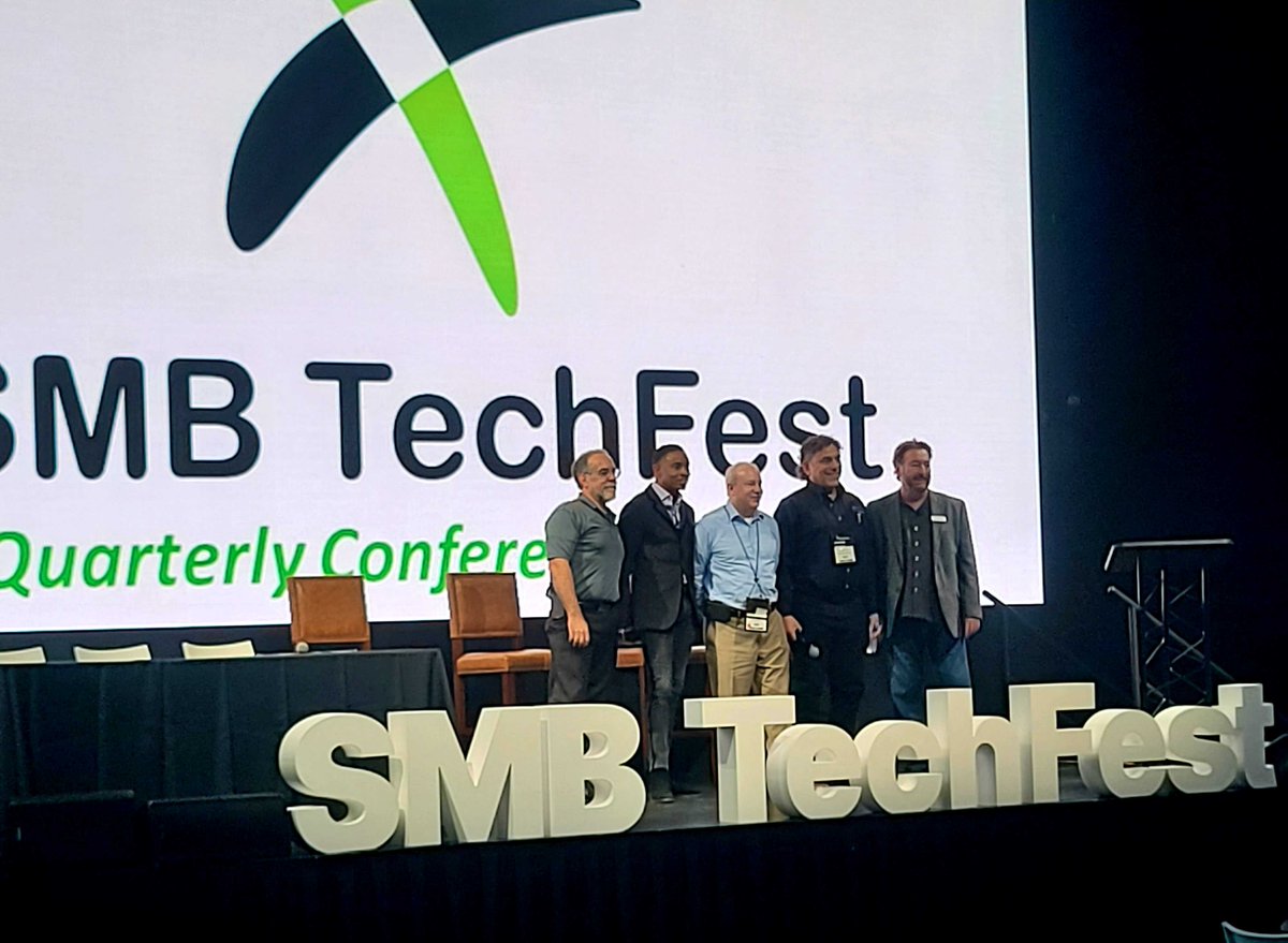 Spoke on a cybersecurity panel @ #SMBTechFest alongside some of the best and brightest minds in IT, Cyber Insurance, Risk Management, &amp; Infragard Security. Thanks for having me -- was great to reconnect w/ longtime industry friends &amp; meet new faces. 👍 #infosec #cybersecurity