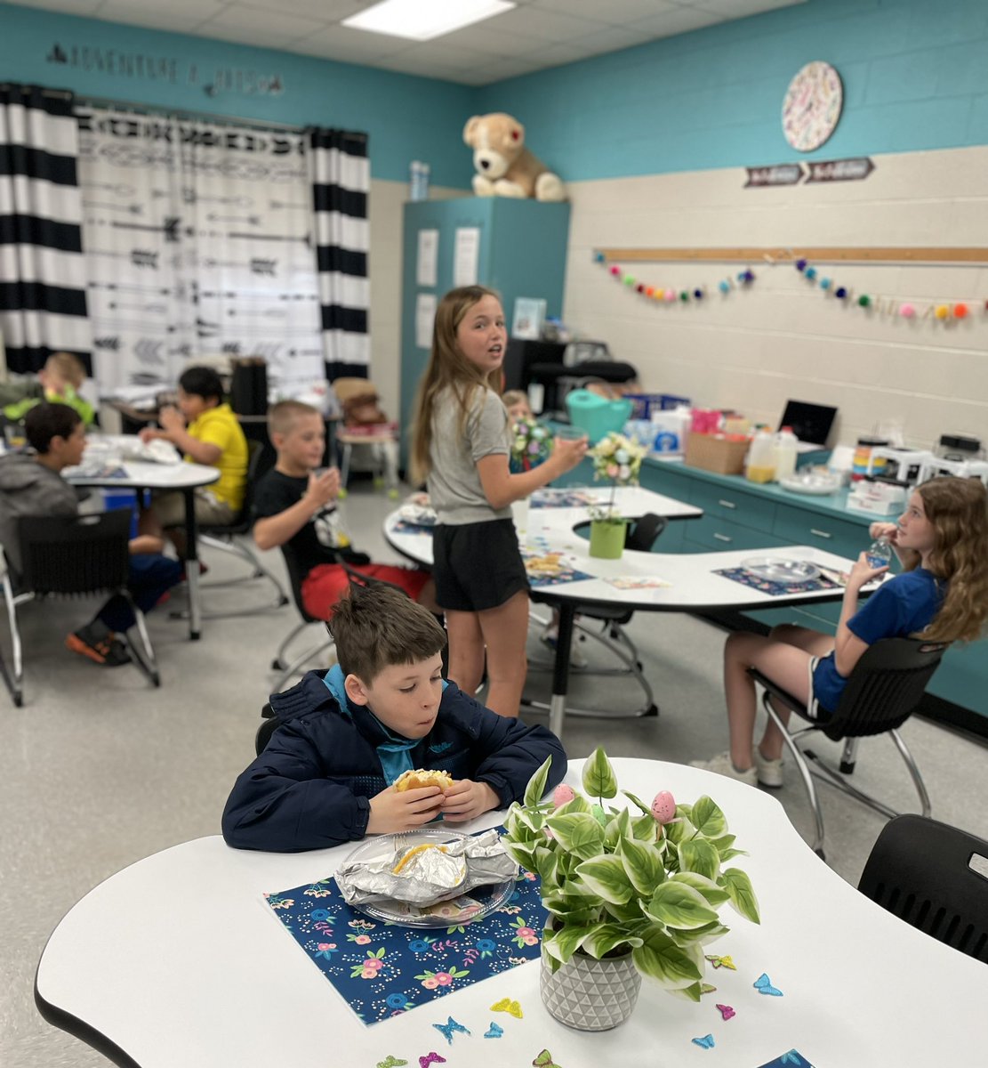 My 4th and 5th grade students enjoyed two mornings of “Honorable Breakfast” incentives this week! Wednesday, Slytherin (4th) and Gryffindor (5th) enjoyed Chick-fil-a for earning the most badges in AIG for 3rd quarter! I’m so proud of their hard work! 👏🏻 #joleaders