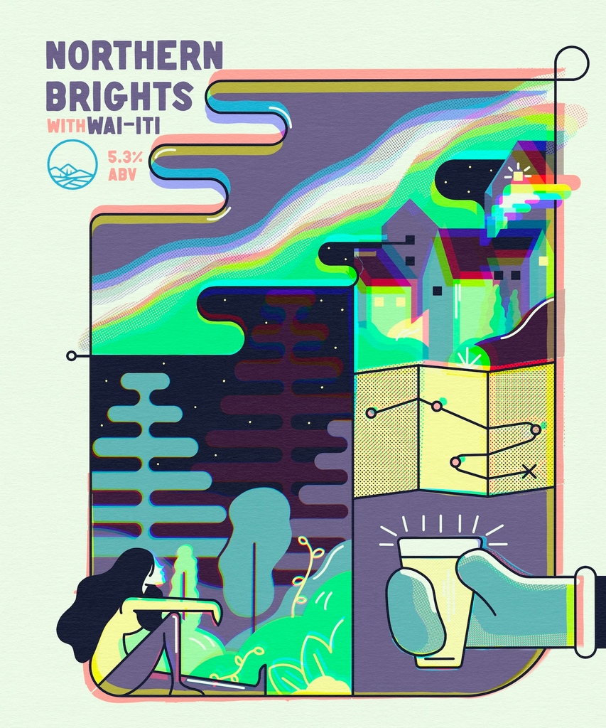 Northern Brights is a pale ale fermented with kveik yeast and lightly dry hopped with New Zealand Wai-iti. It's drinkable, dry, and clean with mixed citrus and mild peach flavors.

New batch on tap today!