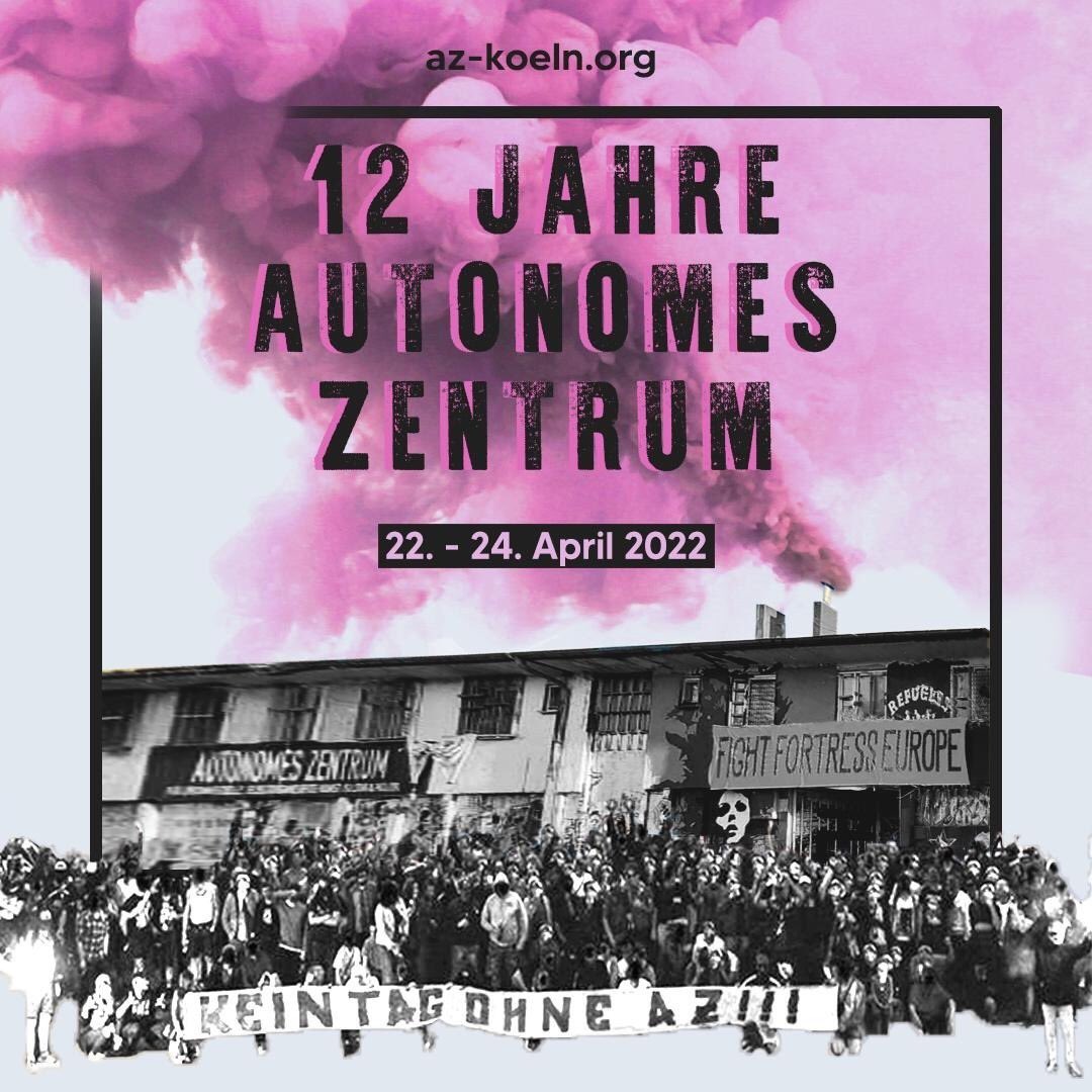 unsersquat's tweet photo. 12 Jahre Autonomes Zentrum Köln & #KeinTagOhne!
Das vollständige #Geburtag|sprogramm folgt Anfang nächster Woche auf https://t.co/oPkjw6Xopp
Stay tuned! #AZKöln #AZ #Köln #gekommenumzubleiben #rabAZ #wirlassenunsnichtvertreiben #AZoderesknallt https://t.co/Vk64Byf7oc