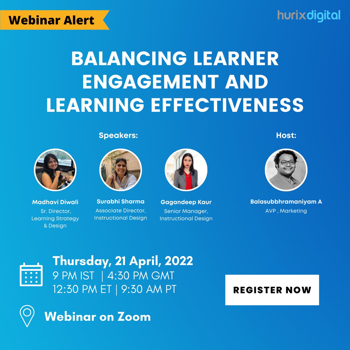 hurix_digital's tweet photo. Meet our esteemed speakers and host!
Decode how to keep employees engaged in learning by registering for our webinar:
https://t.co/O2OwxjcuwT
#workforcelearning #effectivelearning #elearningsolutions #enterpriselearning #webinar #learningandgrowing #learnerengagement https://t.co/hswetAiqEb