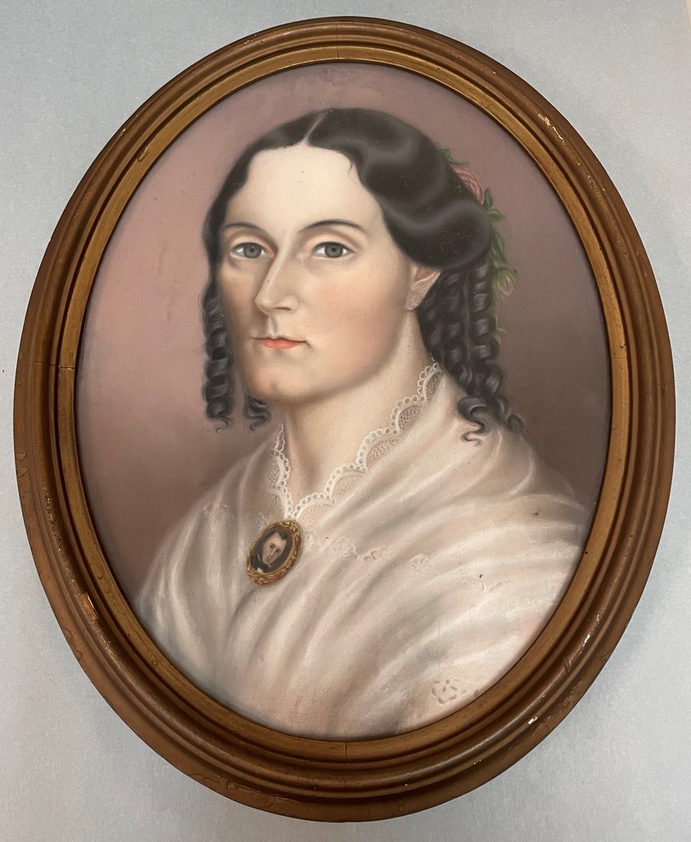 jeffcomuseumwv's tweet photo. Happy #WorldArtDay! This pastel of Margaret Chew Osburn (1819-1903) was likely made by her sister, Adaline (Adeline) Osburn Palmer (1817-1906). 

Adaline (Adeline) Osburn Palmer was among the first academically trained female artists from West Virginia. https://t.co/u4Ma4xMgLX