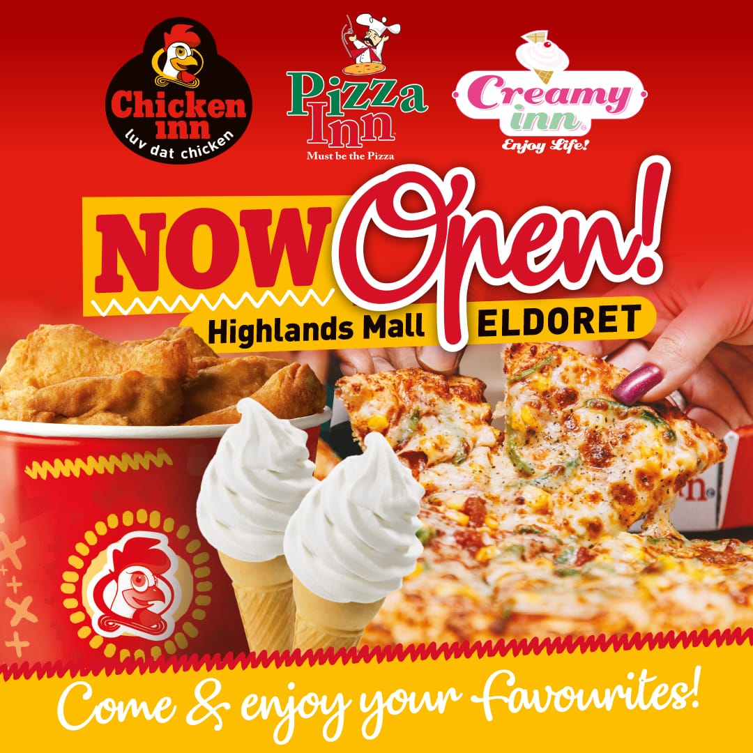 Wadau,Sambisa brands have finally set foot in Eldoret at Eldoret Highlands Mall with @chickeninnke @pizzainn_ke & creamy inn counters. Visit the outlet to enjoy their offers. #LuvDatChicken #InaHappen #ChickenInn #BeyondYourCircle #MustBeThePizza #PizzaInn