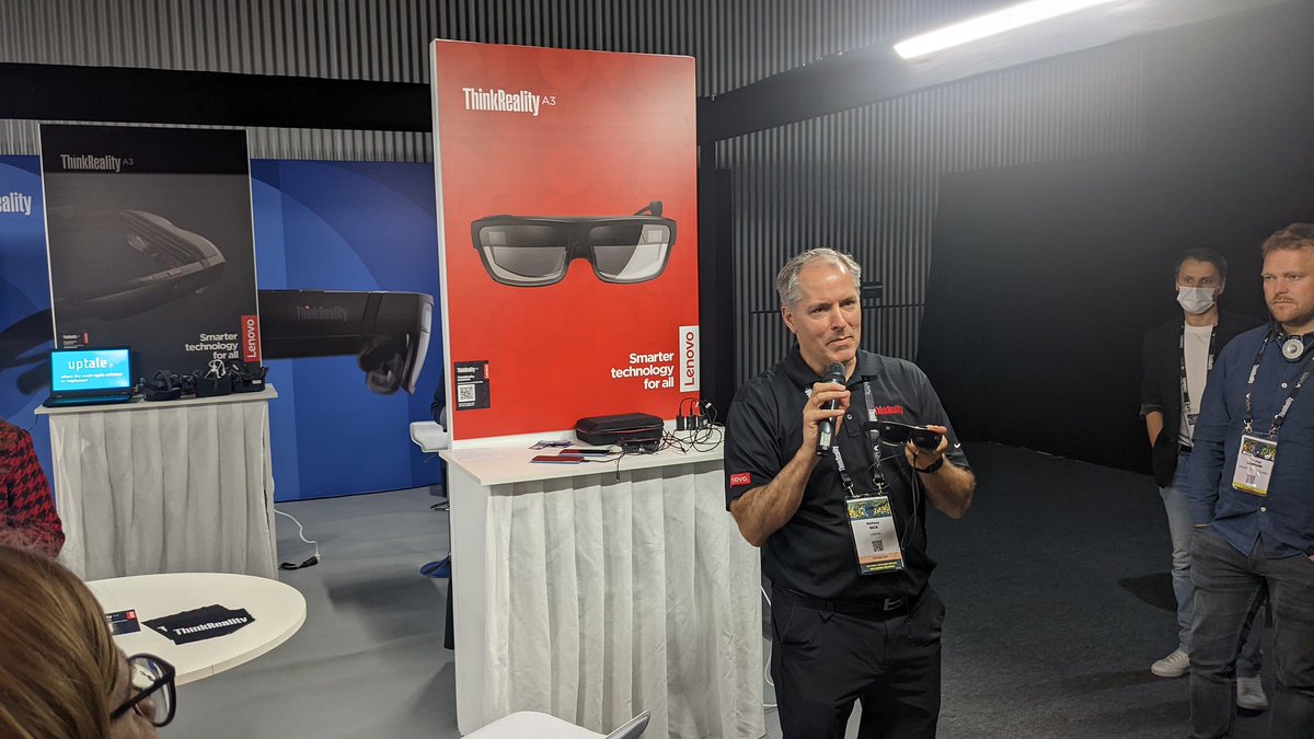 EDFVR (@edfvr1) on Twitter photo #RW @lavalvirtua mit <a href="/MedienNRW/">Mediennetzwerk.NRW</a>
Bei LENOVO mit der kleinen, leichten, 1500€ AR Brille.
Think Reality A3 - lnv.gy/3jF2oeP
Vieles richtig gemacht, Auflösung, ist leicht, Kabel zum Smartphone für Rechenpower und Connectivität.
Aber kleiner Blickwinkel. #RW @lavalvirtua mit <a href="/MedienNRW/">Mediennetzwerk.NRW</a>
Bei LENOVO mit der kleinen, leichten, 1500€ AR Brille.
Think Reality A3 - lnv.gy/3jF2oeP
Vieles richtig gemacht, Auflösung, ist leicht, Kabel zum Smartphone für Rechenpower und Connectivität.
Aber kleiner Blickwinkel.