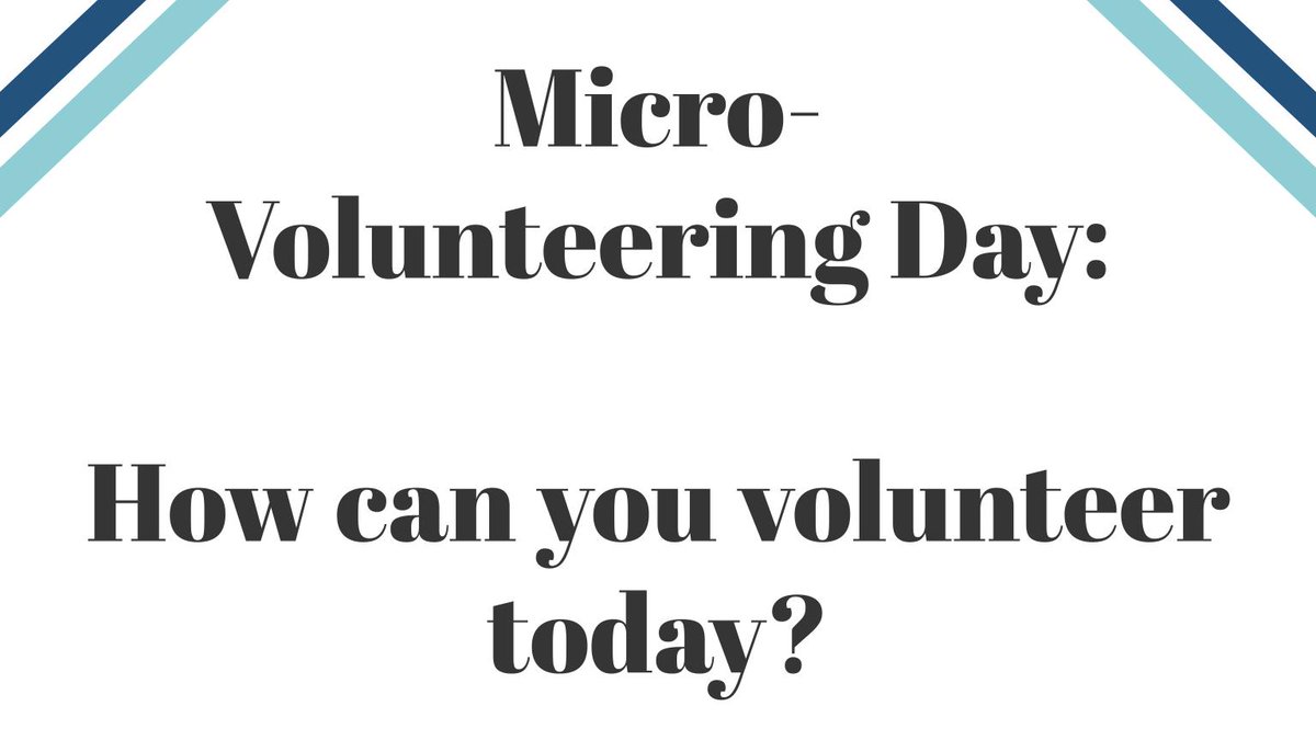 WikiCharities's tweet photo. April 15th is Microvolunteering Day. It promotes the microvolunteering concept and how it can better the world via bite-sized actions. See options for local nonprofits to volunteer at: https://t.co/40JA2nFUtW
#wikicharities #microvolunteer #MicrovolunteeringDay https://t.co/rKjXTo83Rk