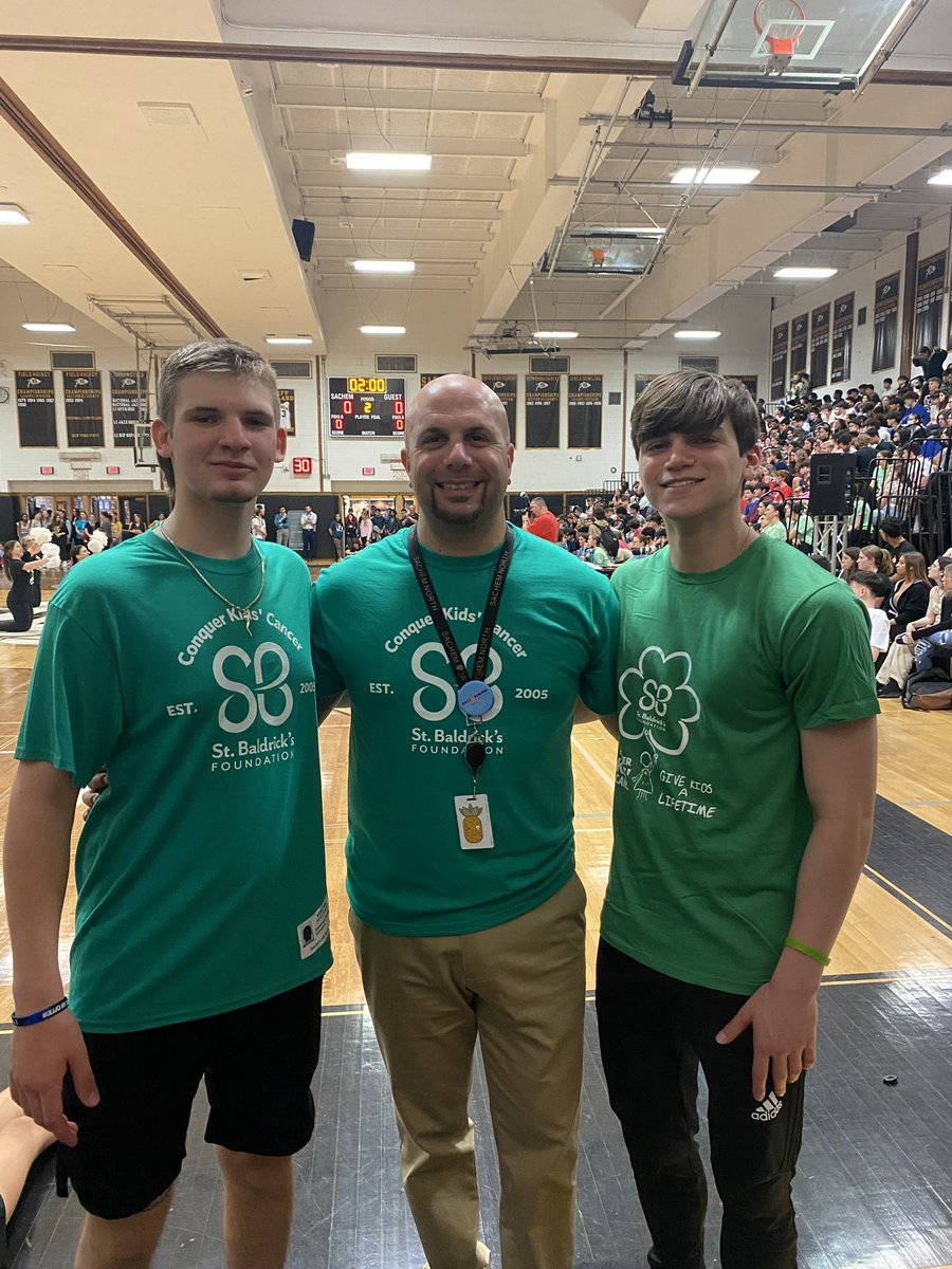 Mr Carusillo, Sachem North AP and Father of a survivor, pictured here at March Madness with Dom Strebel (alumni) and Reese Tiller (senior), both survivors!  Gentlemen all around!