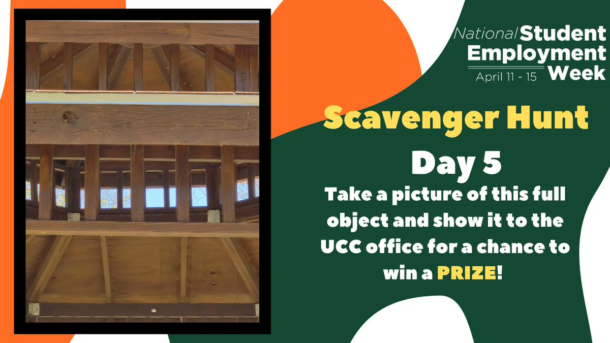Stop by the Career Center with a photo of the object in the picture for the chance to win a Prize!! #StudentEmploymentWeek