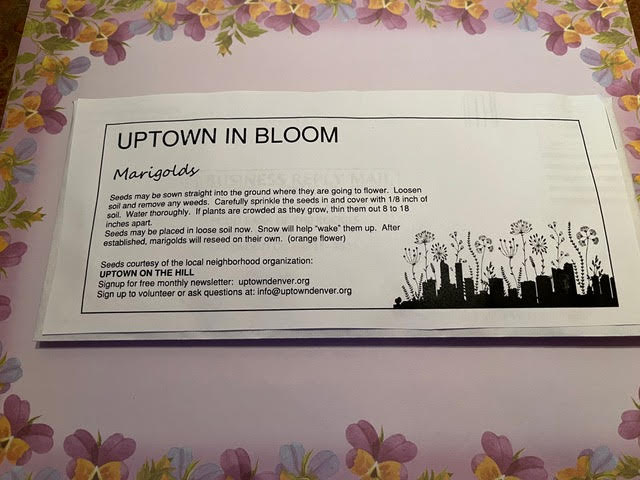 UptownDen's tweet photo. 🌻🌹🌷🌻🌹🌷
Free seeds!!
The Parks and Beautification Committee has collected many varieties of annual and perennial flower seeds and is offering them to all.  Get your envelopes of seeds this coming Saturday at the trash pick-up or at the Uptown PopUp Market on May 14! https://t.co/KPjukwbeBt