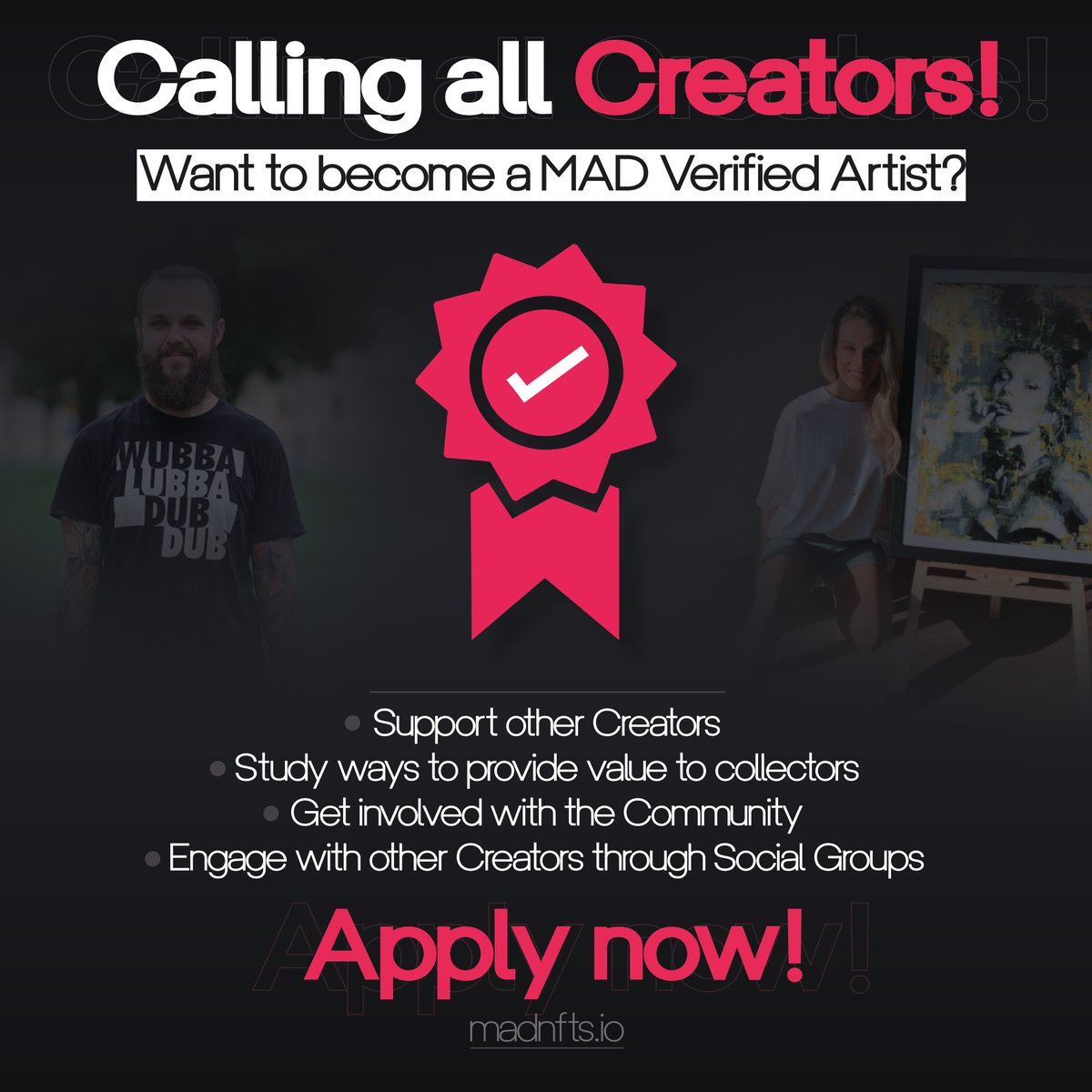 madnft_io's tweet photo. Do you want to Become a MAD Verified Artist? Support each other and engage with the community. 
.
.
#madnfts #harmonyone #harmonyprotocol #nftforcreators https://t.co/V0Q2USypzG