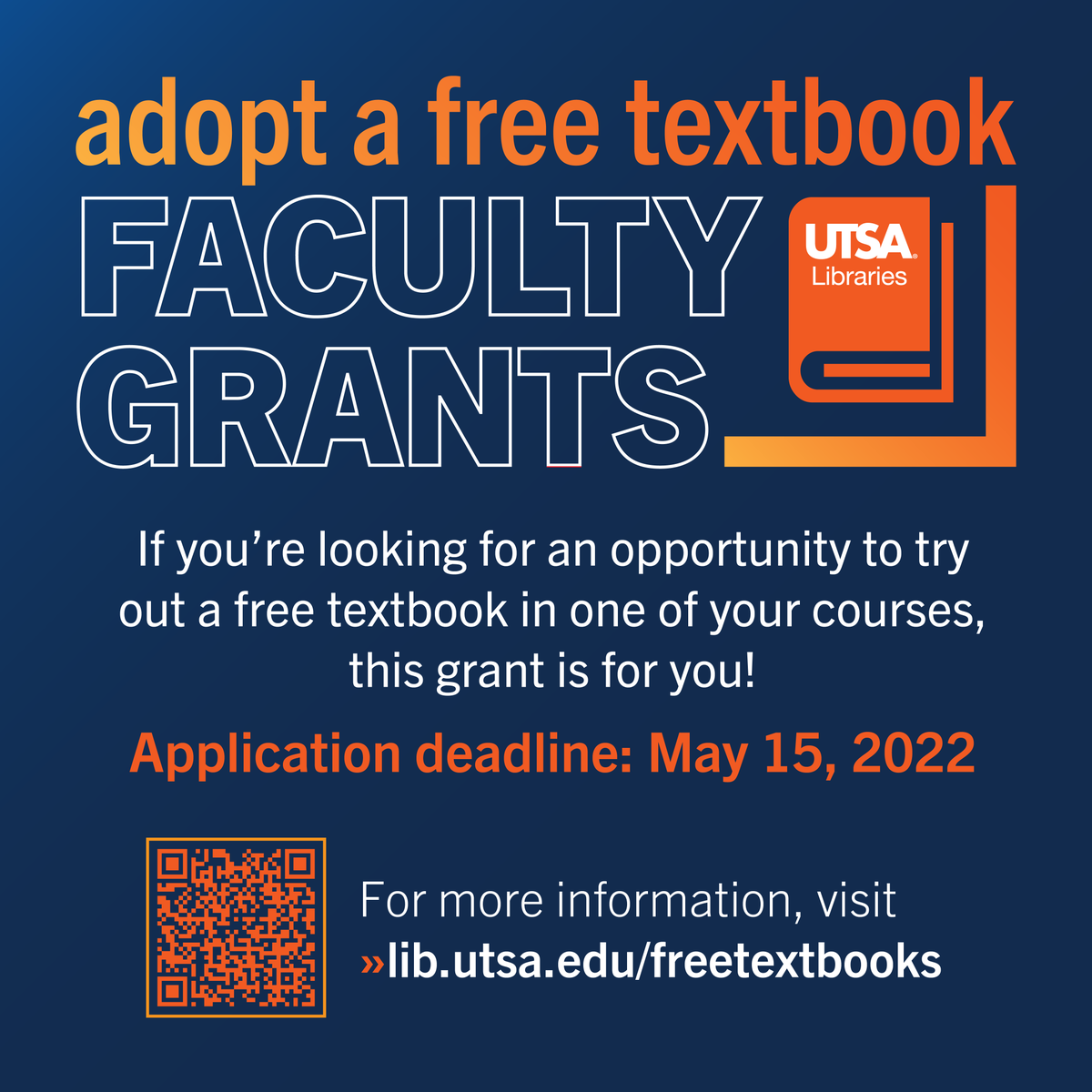 UTSA_Libraries's tweet photo. FREE TEXTBOOK! UTSA Libraries is offering two grants that support teaching, Faculty Teaching in the Archives (FTIA) grants and Adopt-a-Free-Textbook Grants. Learn more about these grants. >> https://t.co/Ubs7fFn58C https://t.co/36FGc7bIav