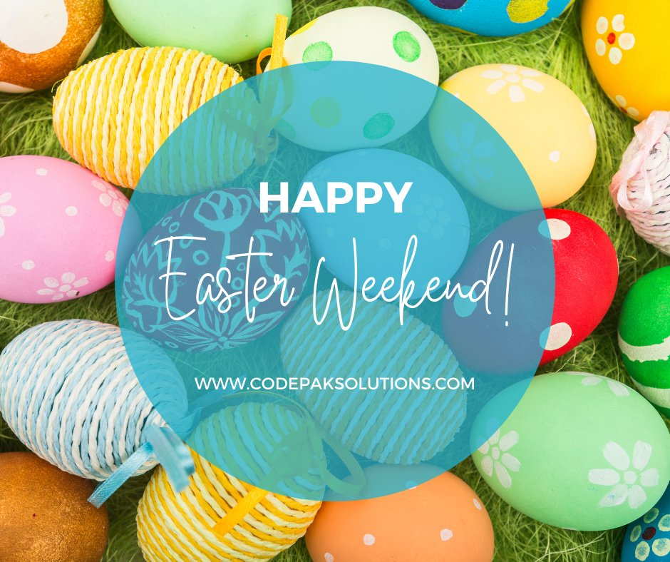 CodepakSolution's tweet image. Wishing you all an Easter filled with solid chocolate bunnies.
But, It's not all about eggs and candy. It is also about peace, love and family.
Happy Easter weekend from everyone at Codepak Solutions.
#Easter #EasterWeekend #Chocolatebunnies #EasterEggs #peace #Love #Family