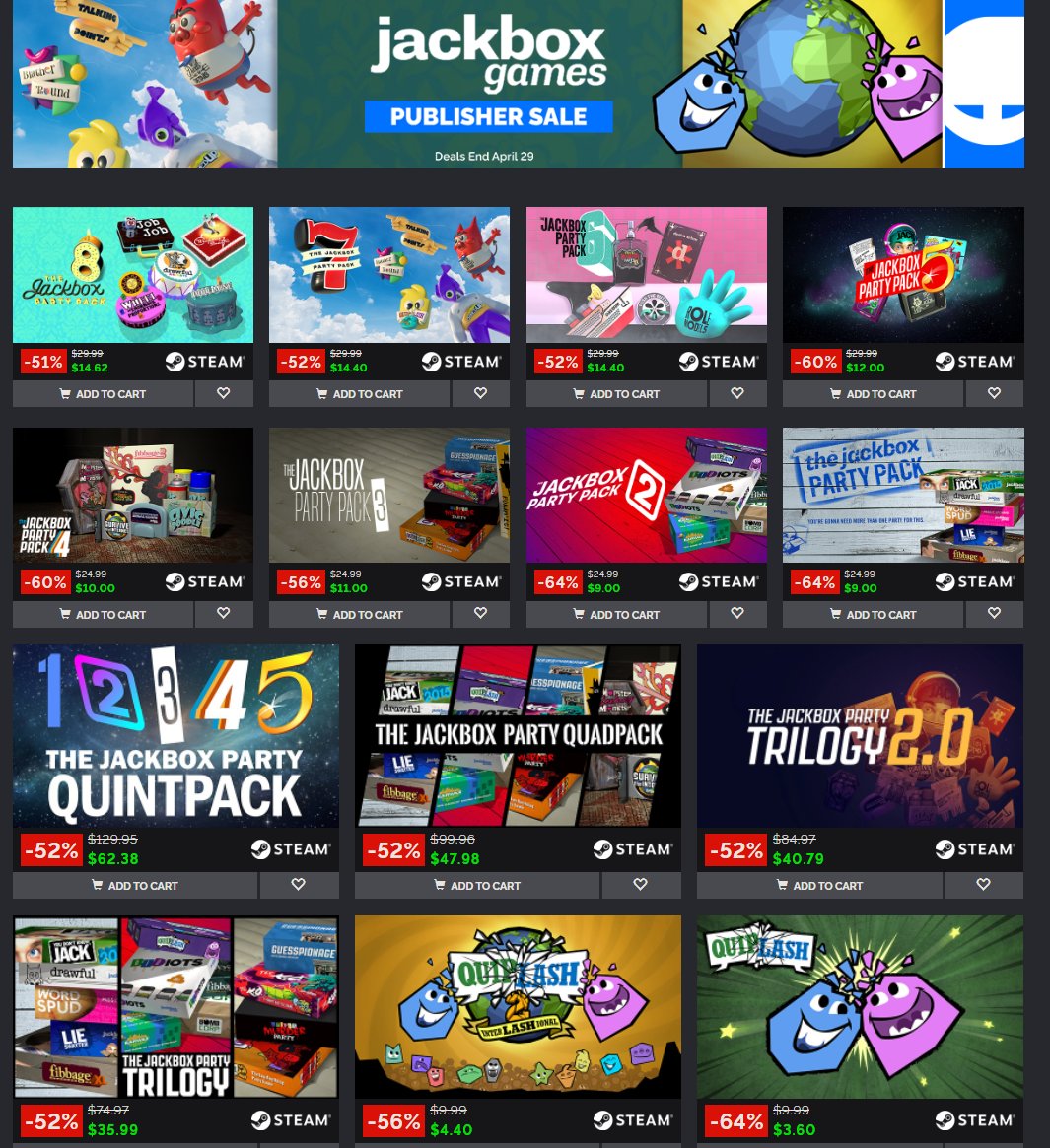 Wario64 on Twitter "Jackbox Games sale on GMG https//t.co/ZjbjazkVpQ