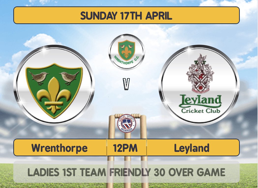 2022 Season gets underway tomorrow. Thank you to everyone who has helped us get to this point during the winter. Good Luck to all involved with the club you really deserve success to back up the effort <a href="/Wrenthorpecc/">Wrenthorpe Cricket Club</a> <a href="/WrenLadiesCC/">Wrenthorpe Ladies and Girls CC</a> <a href="/GOMERSALCC/">GOMERSAL C.C.</a> <a href="/scholescc/">Scholes CC</a>