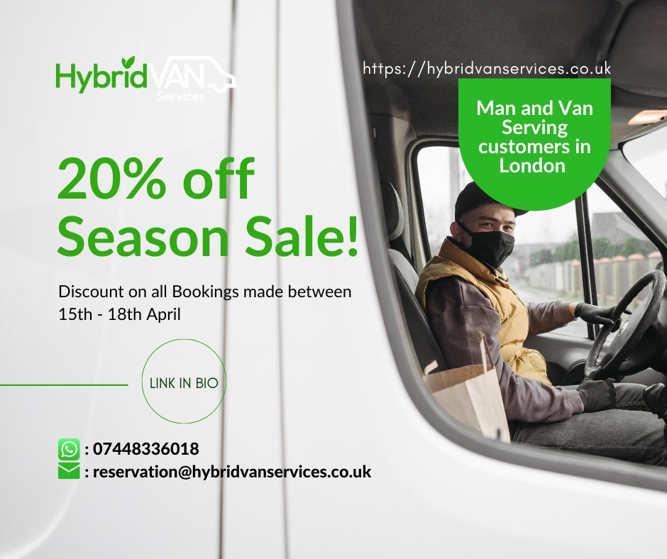 Do you need a reliable man and Van this Easter ? Send us a WhatsApp  (07448336018) message 😃 or email 📧 for a free and instant quote‼️

#manandvan #hybridvanservices #vanmanlondon #movers #removers #removal #vanman #van #eastersale #easter #discount