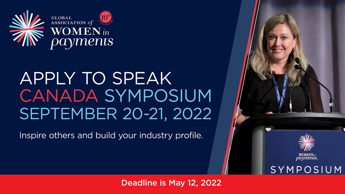 WomeninPayments's tweet photo. Speak on how you drive #innovation in your organization, digital #payments you are passionate about or how you help to inspire career development and #leadership at #WIPCAN2022.
Deadline closes May 12, apply at: https://t.co/dfuGTsgNUy. https://t.co/wSRi5UfCss