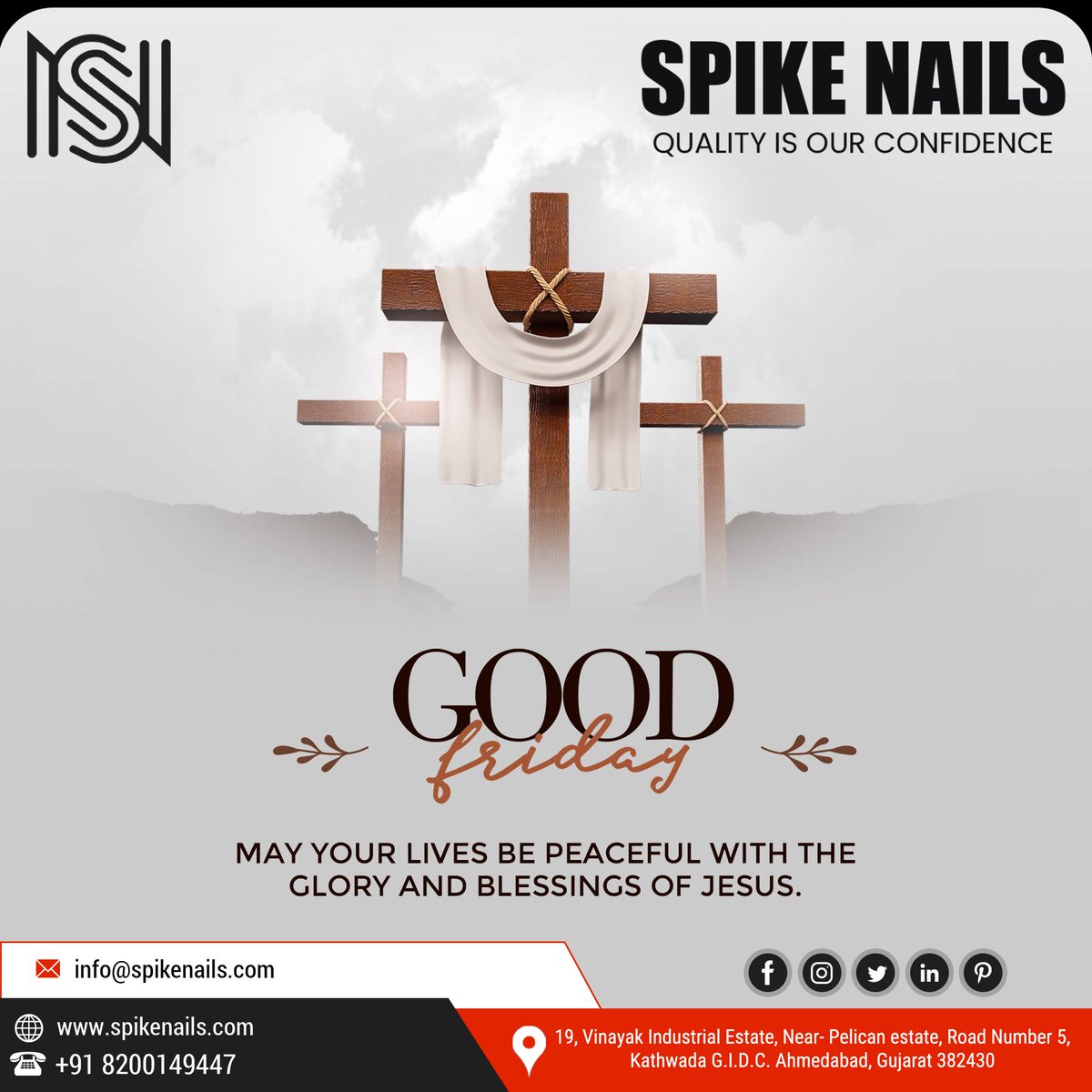 Spikenails17's tweet photo. May God turn this Good Friday into a blissful beginning of your life.
#GoodFriday #GoodFridaywishes #wirenails #wireproducts #screw #bindingwire #exportwirenails #spikeindustries #spikenails #qualityisourconfidence https://t.co/o7QF4F3tlv
