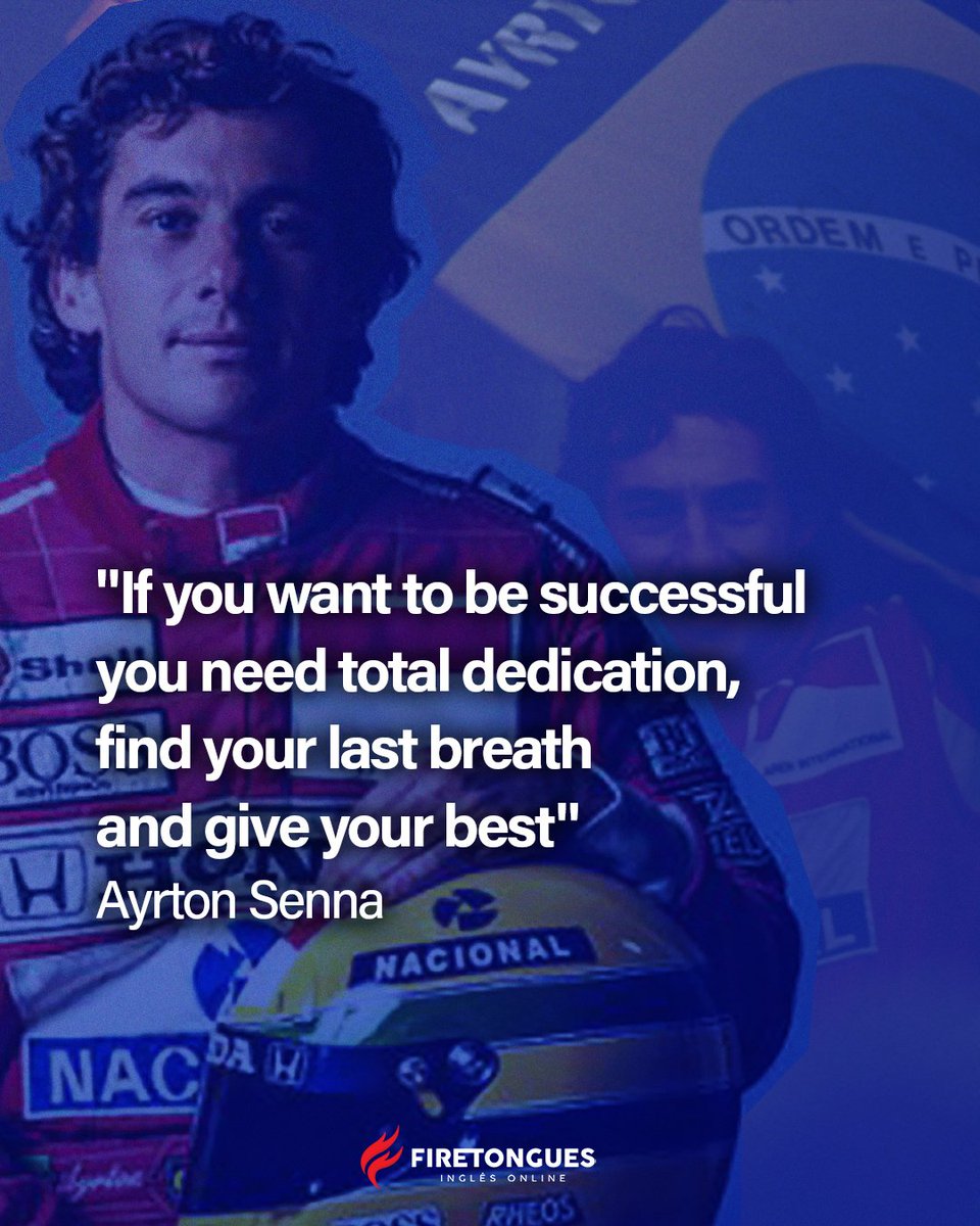 Firetongues_br's tweet photo. Se alguém pode falar sobre sucesso, esse alguém é Ayrton Senna! This man is a legend! 

#aprendendoingles #firetongues https://t.co/Pc1IaNS8KI