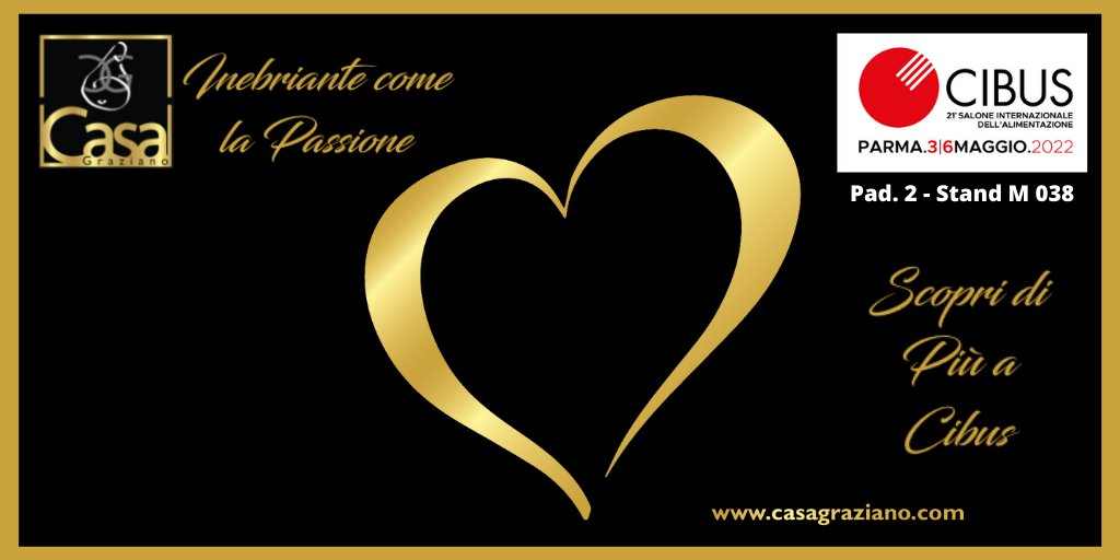 Se ti diciamo che il prosciutto Casa Graziano è [Inebriante come la Passione] c’è un perché.
Ricorda sempre che "le Cose Migliori vengono dal Cuore" ❤
Scopri di più a #CIBUS Pad 2 Stand M/038. 
casagraziano.com/espositori-pro…