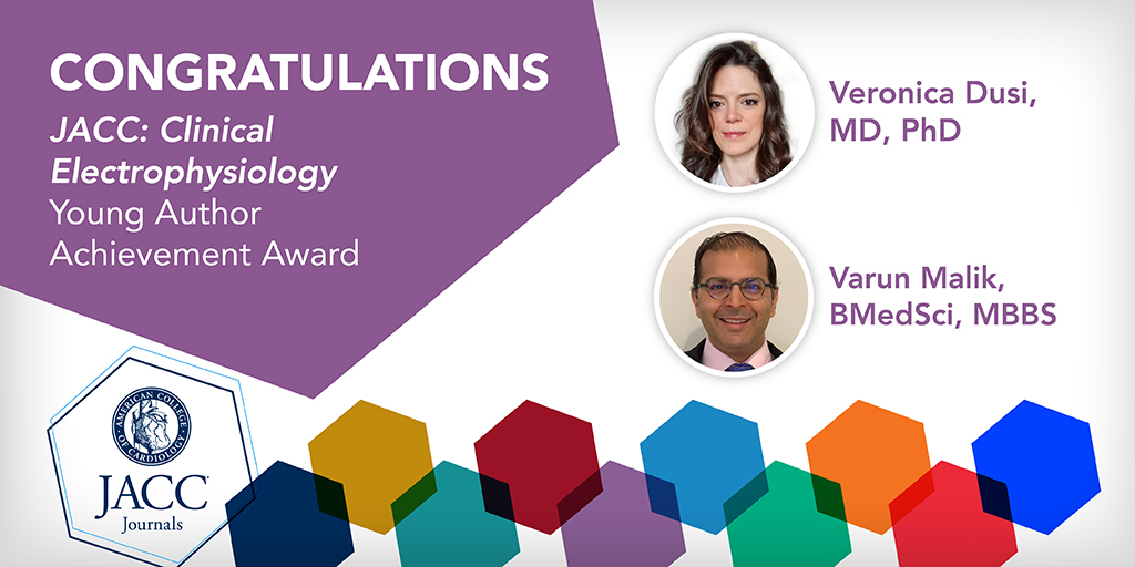 JACC Journals (@jaccjournals) on Twitter photo Congratulations to Drs. <a href="/Dr_VarunMalik/">Varun Malik</a> & Veronica Dusi for the #JACCCEP Young Author Achievement Award!
Learn more about their research here: bit.ly/3u2BfZk
#TheFaceofCardiology #ACC22 #CardioTwitter #MedTwitter #EPeeps Congratulations to Drs. <a href="/Dr_VarunMalik/">Varun Malik</a> & Veronica Dusi for the #JACCCEP Young Author Achievement Award!
Learn more about their research here: bit.ly/3u2BfZk
#TheFaceofCardiology #ACC22 #CardioTwitter #MedTwitter #EPeeps