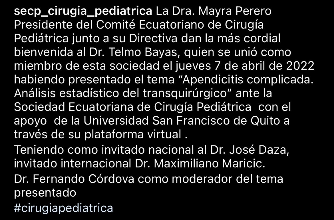 secirped's tweet photo. La Dra. Mayra Perero Presidente del Comité Ecuatoriano de Cirugía Pediátrica junto a su Directiva dan la más cordial bienvenida al Dr. Telmo Bayas, quien se unió como miembro de esta sociedad el jueves 14 de abril de 2022 https://t.co/FKE8LvBBLa