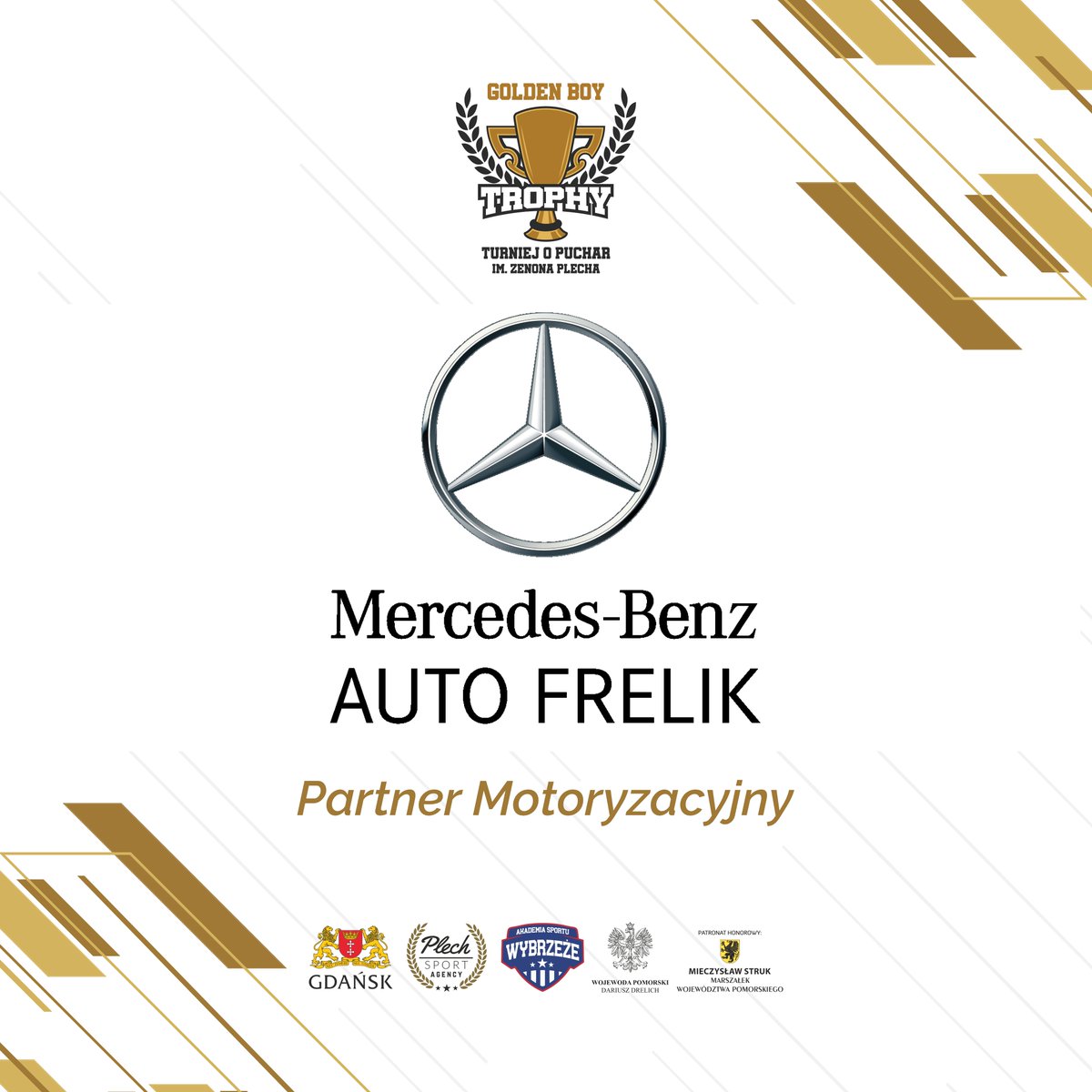 PlechAgency's tweet photo. Mercedes-Benz Auto Frelik został Partnerem Motoryzacyjnym turnieju!
Dzięki takiemu wsparciu, możemy sprawnie zaplanować logistykę związaną z wydarzeniem.
Dziękujemy!
#autofrelik
💻 https://t.co/cTzqqbpMG4
Golden Boy Trophy o puchar im. Zenona Plecha:
https://t.co/Y72KEId10G https://t.co/YfPMDnjT4j