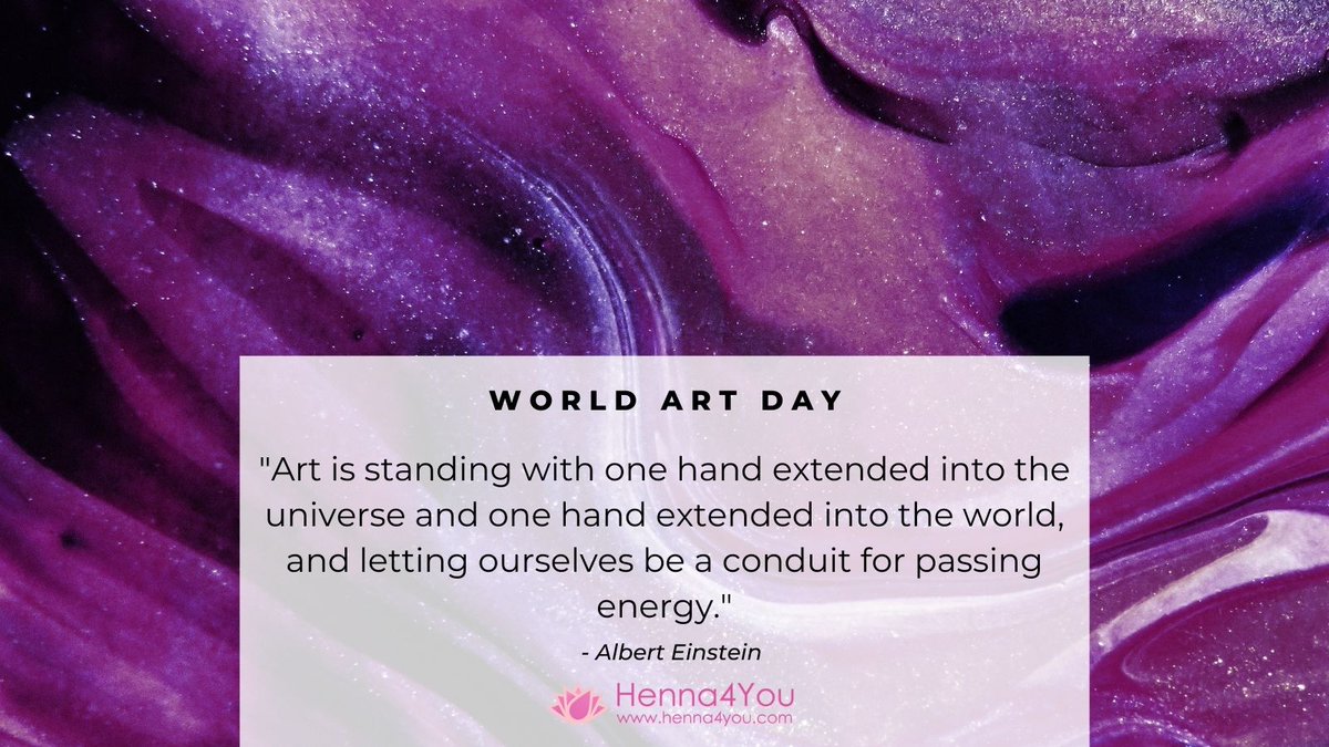 Henna4You's tweet photo. Art nurtures creativity, innovation and cultural diversity. It brings people together even in the most difficult of circumstances. 

What are you doing today to celebrate World Art Day?

#art #worldartday #henna #mandalas #naturalhenna #creativity #fun #love #mandalas https://t.co/nUpUsnr2Pb