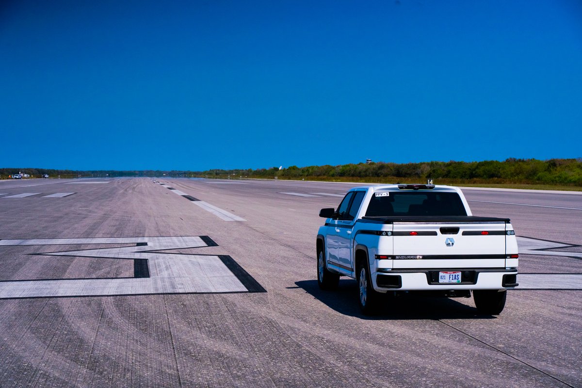 LordstownMotors's tweet photo. Every test drives us forward. In this captured moment, Lordstown Motors is performing straight-line aerodynamic testing with Johnny Bohmer Proving Grounds at Kennedy Space Center, Merritt Island, Florida. #RideWithLordstown #WorkForIt https://t.co/2wfL72JIuF
