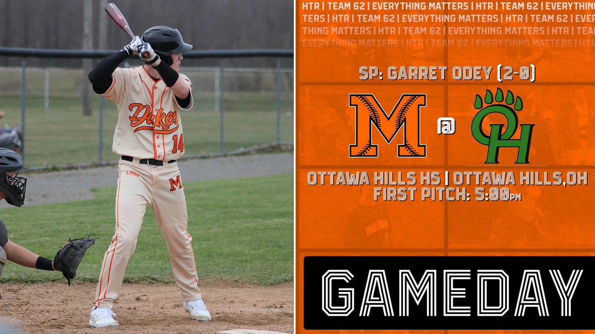 Dukes hit the 🛣 and head to NWO for a matchup with <a href="/OHillsBaseball/">Ottawa Hills Baseball</a> Senior <a href="/GarretOdey/">Garret Odey</a> gets the ⚾️ for the Diamond Dukes today!! #HTR <a href="/PrepBaseballOH/">Prep Baseball Ohio</a>