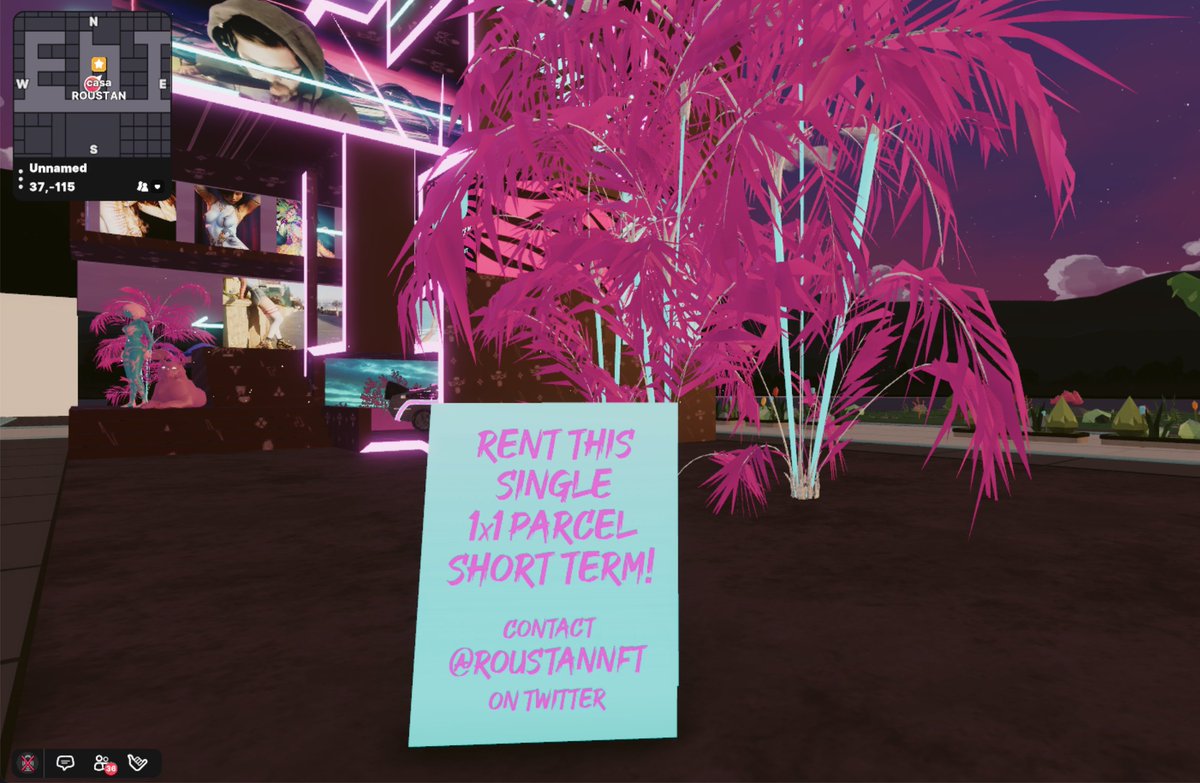If you're looking to rent a 1x1 plot of land in #decentraland next to casa Roustan, DM me :)

play.decentraland.org/?position=37,-…