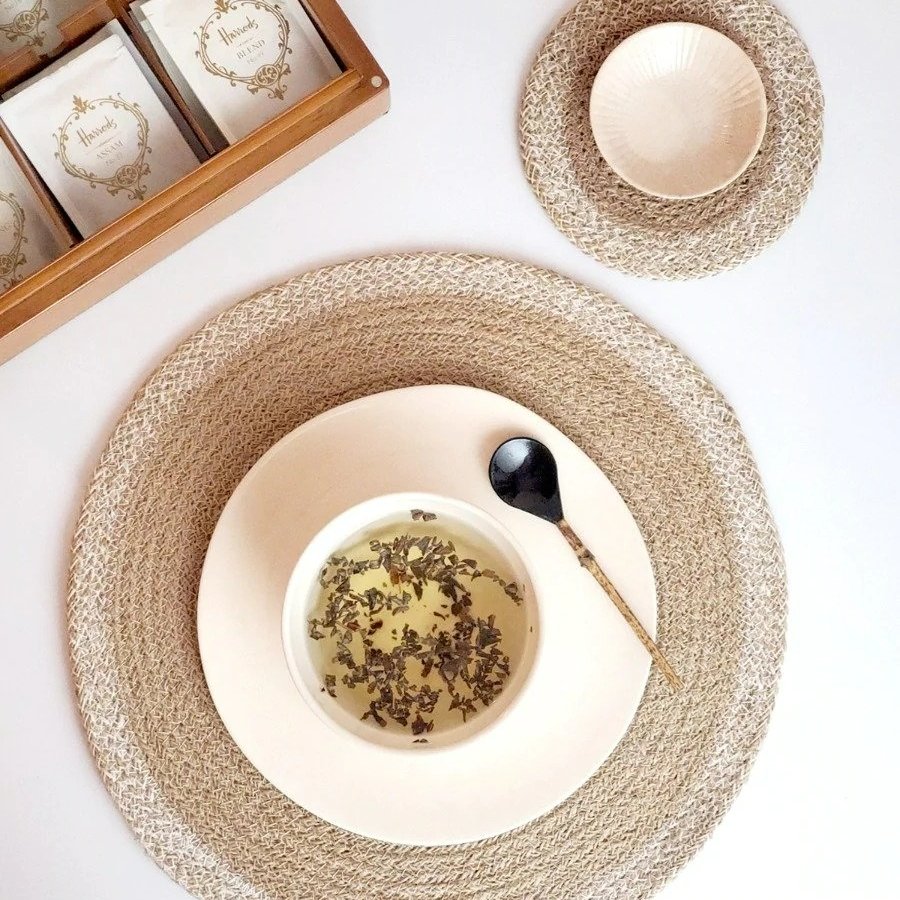 PilleVerone's tweet photo. The Agora Coaster Trivet and the Agora Placemat are 100% handmade with Jute!
https://t.co/KPr1E7QfVf
#ecofriendly #handmade #jutecoasters #juteplacemats https://t.co/wqD3COUlld