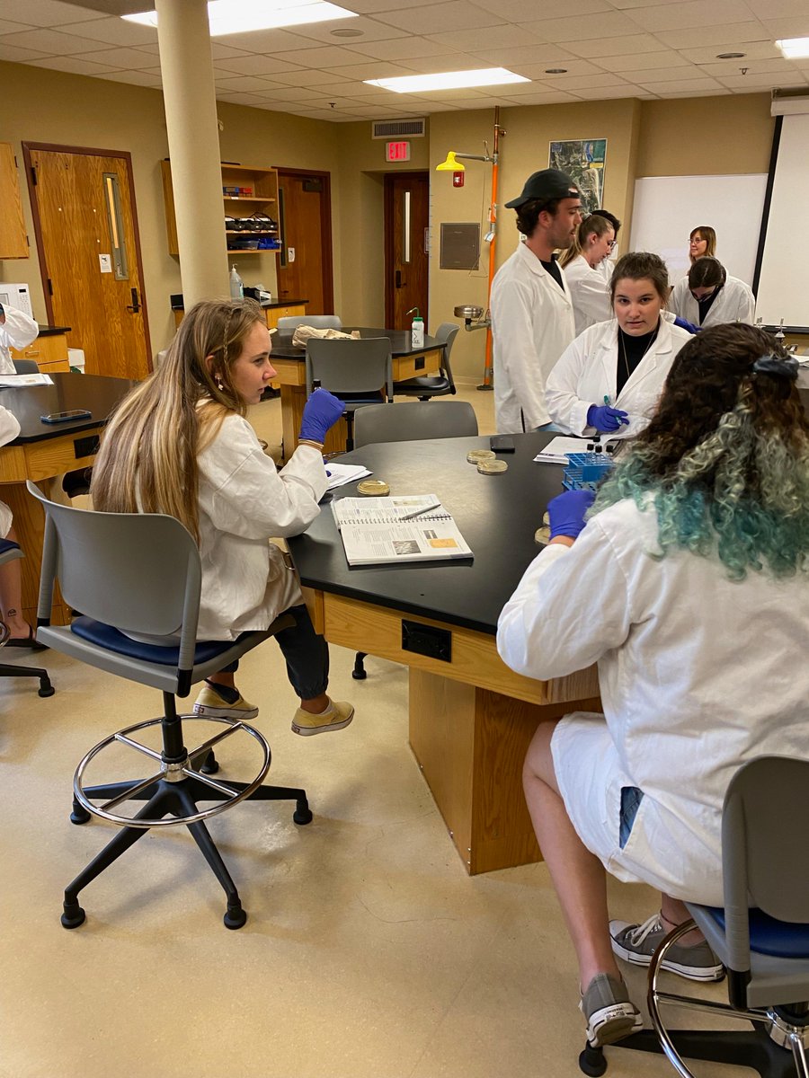 FlaglerCollege's tweet photo. This is #LifeAtFlagler! We captured students in our Microbiology course using major techniques to identify bacteria. Throughout this course, students learn to master isolation and identification techniques in microbiology. https://t.co/TOQdjnB9zL