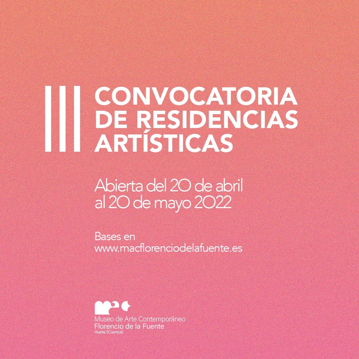 MACFFHuete's tweet photo. Atención! El día 20 serán públicas las bases de participación para la 3ª RESIDENCIA ARTÍSTICA del @MACFFHuete 
#artecontemporaneo https://t.co/xzWyKuEvjd