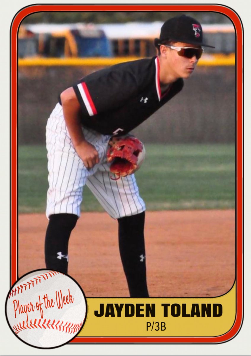 BFTerry_BSBL's tweet photo. Player of the Week: Jayden Toland. https://t.co/MDtAZLnY96