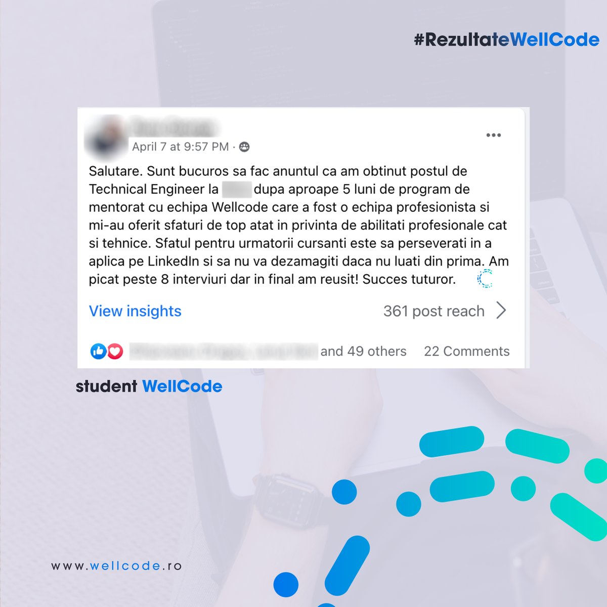 wellcode_ro's tweet photo. Te putem ajuta și pe tine să devii programator! Primul pas pe care trebuie să-l faci acum este să te înscrii la o ședință gratuită de consultanță. ➡️ https://t.co/kM6kiMYdgz Aplică acum pentru o ședința de consultanță, locurile sunt limitate! ➡️ https://t.co/kM6kiMYdgz https://t.co/SYvdxfFEs7
