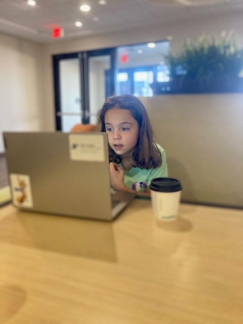 OVCAk12's tweet photo. "Doing class in the lobby of the hotel this morning. The world may be our oyster, but it’s also my child’s classroom. We love being able to take school with us. So thankful for OVCA." https://t.co/f3tNLiRkYI