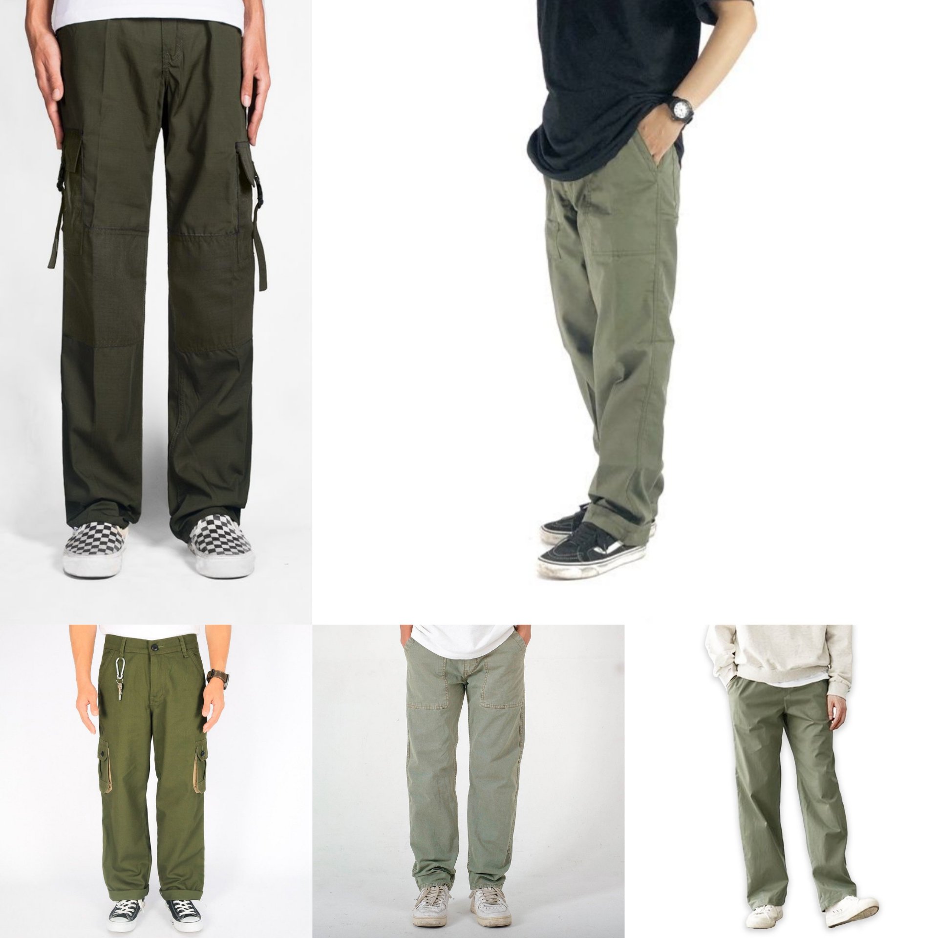 Olive Cargo Pants with Camouflage Bag Casual Warm Weather Outfits In Their  20s (2 ideas & outfits) | Lookastic