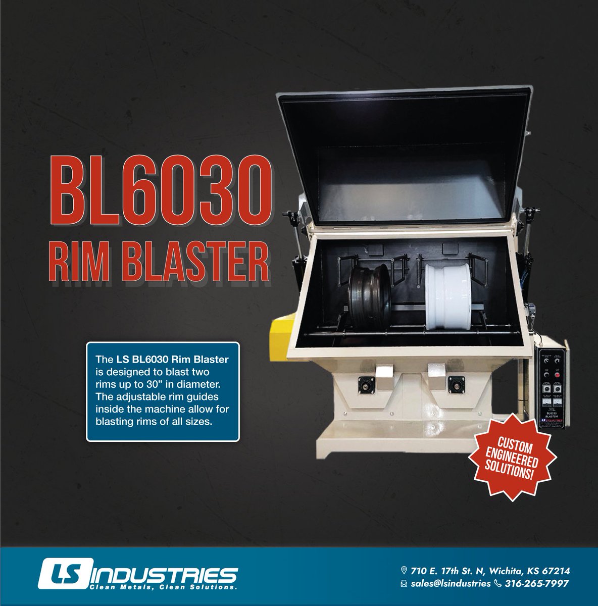 IndustriesLs's tweet photo. The BL6030 Rim Blaster is a complete wheel and rim cleaning system built with manganese alloy for an exceptional long life. #rimblaster #cleanmetals #cleanwheels #customengineering #manufacturing https://t.co/Rog7eNWgrW