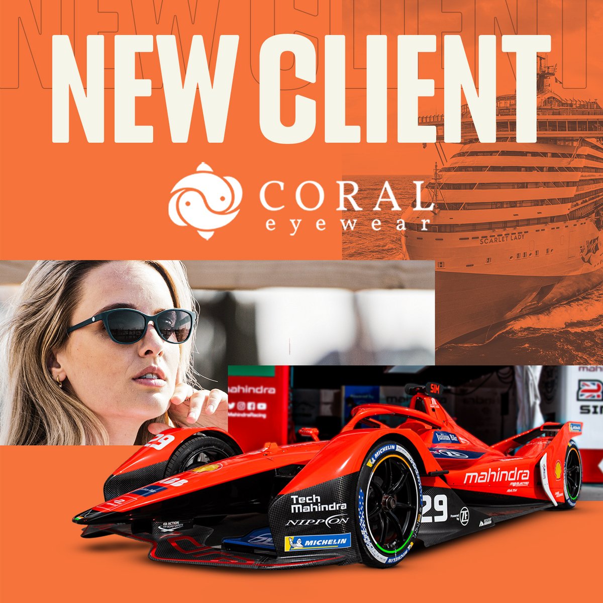 AndTheNewAgency's tweet photo. A #GoodFriday indeed! 😎

Buzzed to welcome @CoralEyewear to the family 🤝

We'll be working across brand campaigns, digital and ecommerce strategy and their partnerships with @VirginVoyages, @MahindraRacing, @Castore and others being announced soon 👀

👉 https://t.co/0dAKhsFAsW https://t.co/eI8KD5sK9C