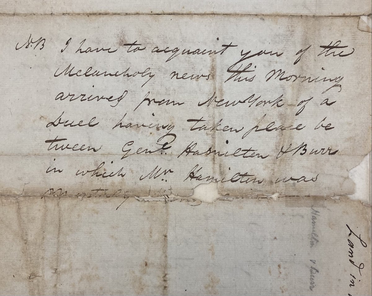 Stanford Spec Coll (@stanfordspec) on Twitter photo check out this post script from a letter from July 14th, 1804 from our Colonial and Early American Papers stanford.io/3Oe2vMm #Hamilton #thisonegetsasleeve check out this post script from a letter from July 14th, 1804 from our Colonial and Early American Papers stanford.io/3Oe2vMm #Hamilton #thisonegetsasleeve