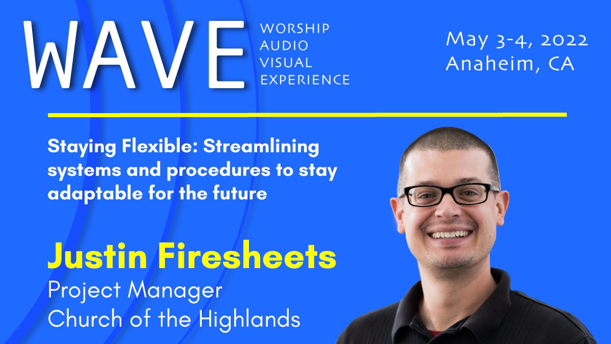 Hey West Coast church tech friends! Join me in 2 weeks for the inaugural #WAVEAV2022 conference in Anaheim! Code SPEAKER22 at registration gets you a discount! <a href="/wave_av/">WAVE AV Experience</a>