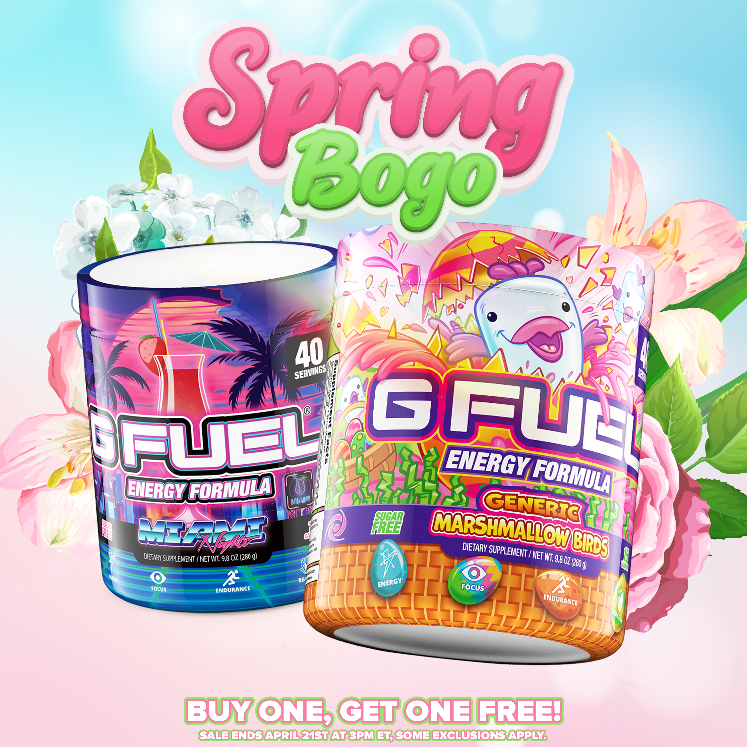 G FUEL® on Twitter "🐰 𝗚𝗜𝗩𝗘𝗔𝗪𝗔𝗬 + 𝗕𝗢𝗚𝗢 𝗦𝗔𝗟𝗘 💐 🗣️ OUR SPRING GFUEL BOGO