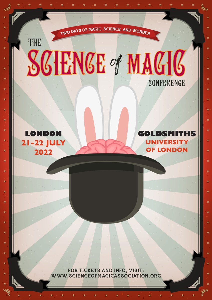 Have you heard? After a 3-year hiatus, the SoMA Conference resumes this summer in London! Registration is now open at scienceofmagicassoc.org/2022tickets.

Watch this space for exciting announcements about our speakers and the gala show. #SoMA2022