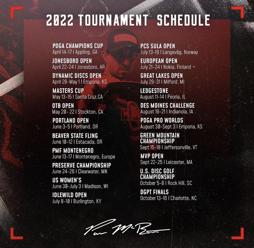 Tracking Paul McBeth on Twitter "Here’s Paul’s updated schedule for