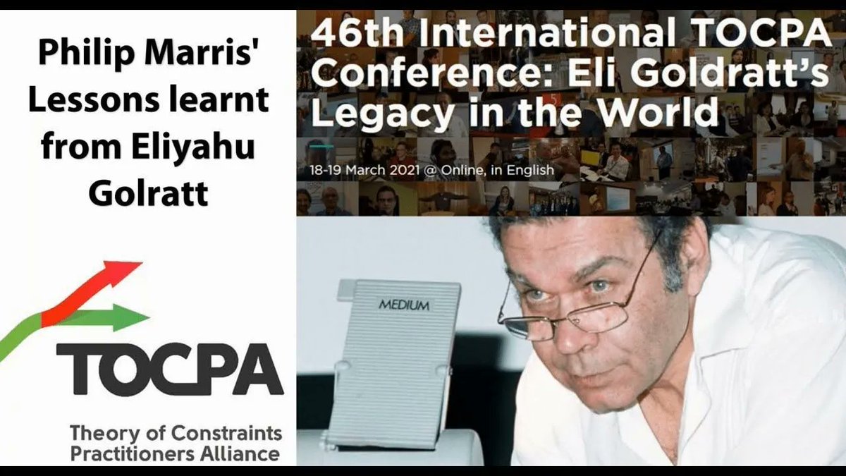 PMarris's tweet photo. Lessons learnt from Eliyahu Goldratt by @PMarris - 7 min. conference extract. Theory Of Constraints Practitioners Alliance. Eli Goldratt Legacy Conference March 2021
https://t.co/hBTNh8e5S4
#theoryofconstraints #goldratt #goldrattlegacy #tocpa https://t.co/C8MY4UJXpd