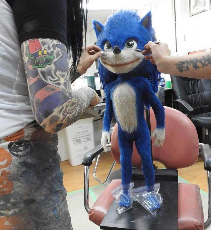 The on-set stand-in model they made for the original Sonic movie was terrifying oh my god